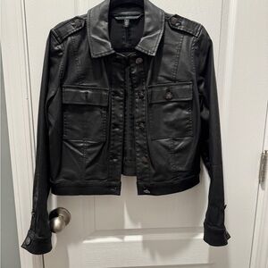 White House Black Market Utility Jacket in Black
